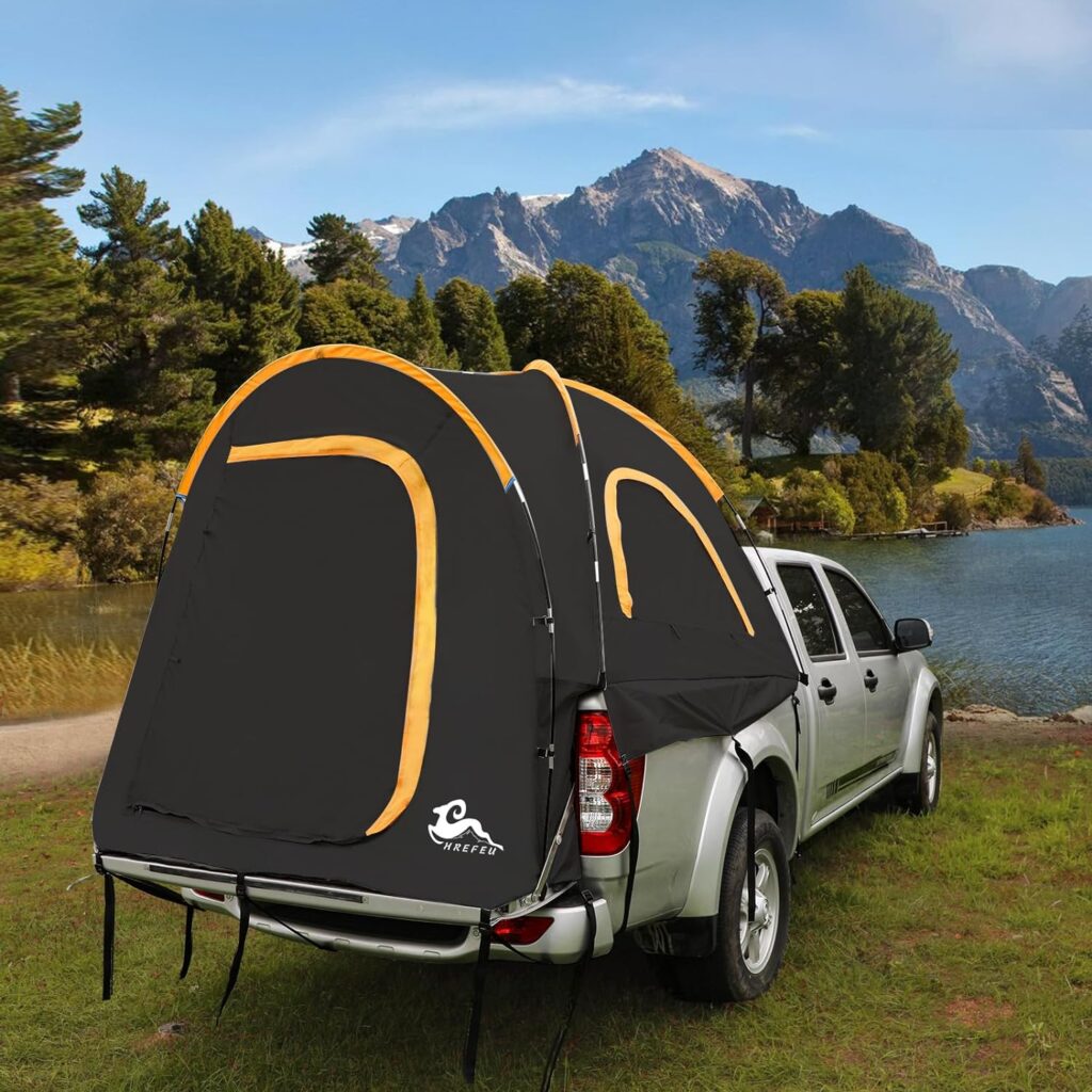 Pickup Truck Tent, Portable Truck Bed Tent for Camping, Waterproof PU2000mm Double Layer for 2 Person, 5.5-6.5 FT Truck Bed,Compact and Full Size Regular Bed Long Bed, Waterproof Bed Tent