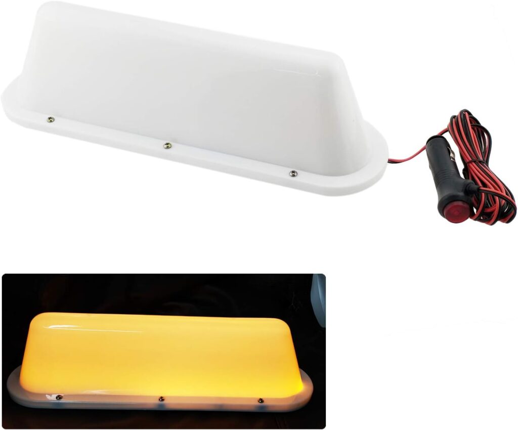 NRCXRC White LED 12V Car Taxi Cab Roof Top Sign Light Lamp Magnetic with 3m Cigarette Lighter Power Cords NRCXRC White LED 12V Car Taxi Cab Roof Top Sign Light Lamp Magnetic with 3m Cigarette Lighter Power Cords